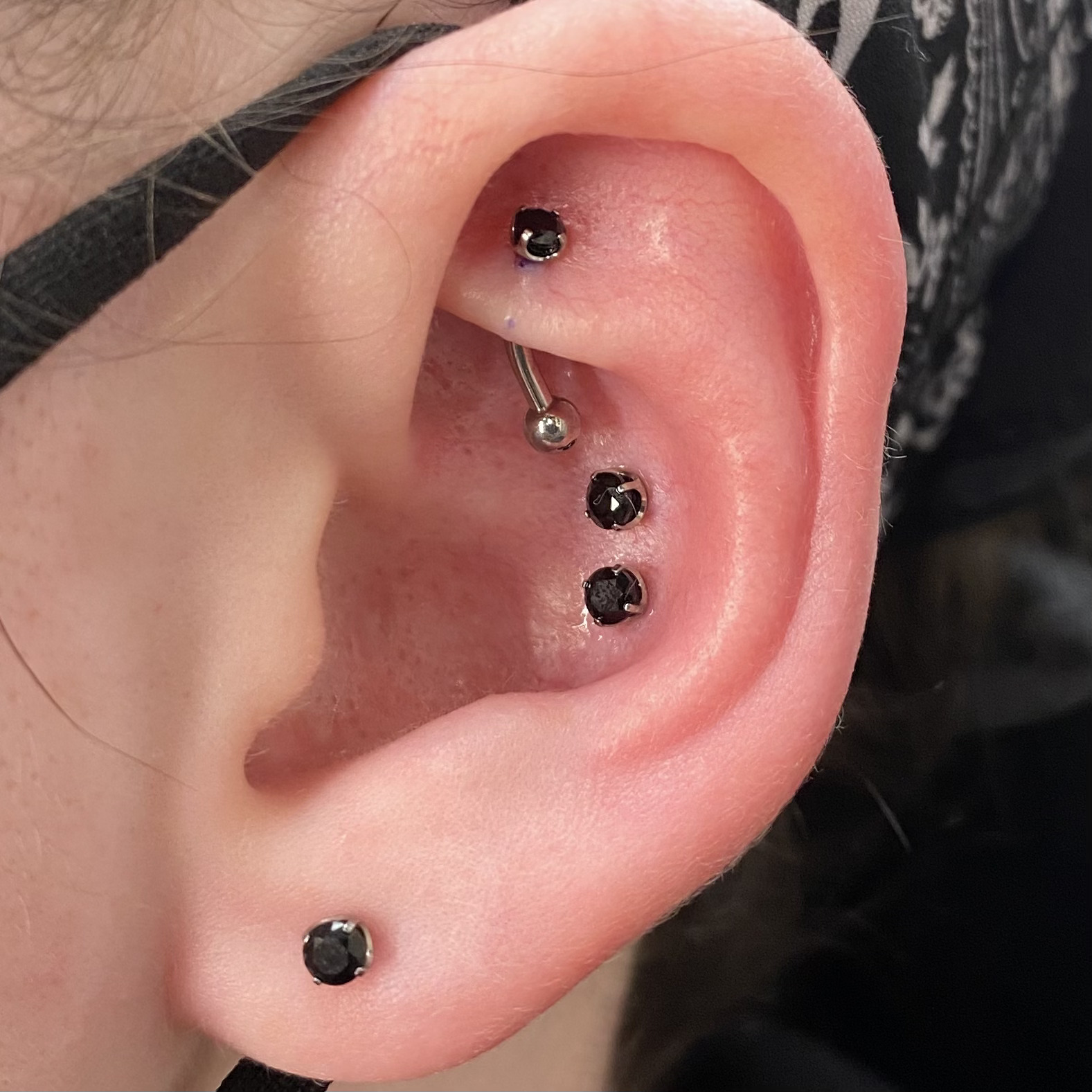 Real piercing curation by an Adorn Body Art piercer